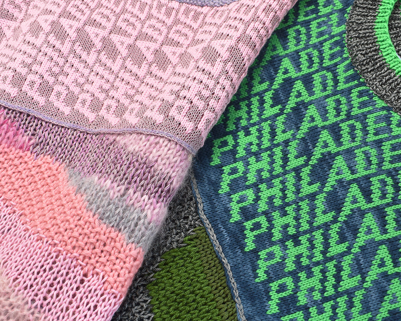 Handknit Philadelphia Text Sweater