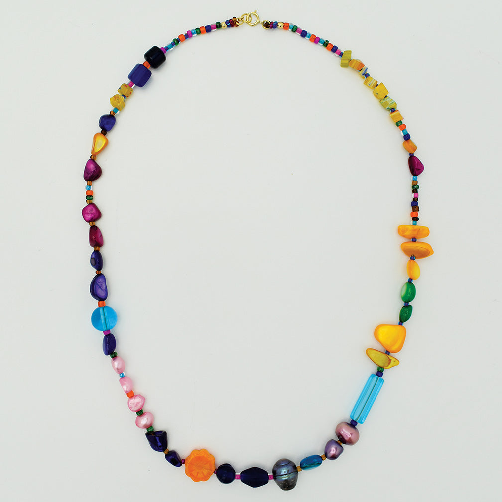 Royal Freshwater Pearl and Glass Necklace