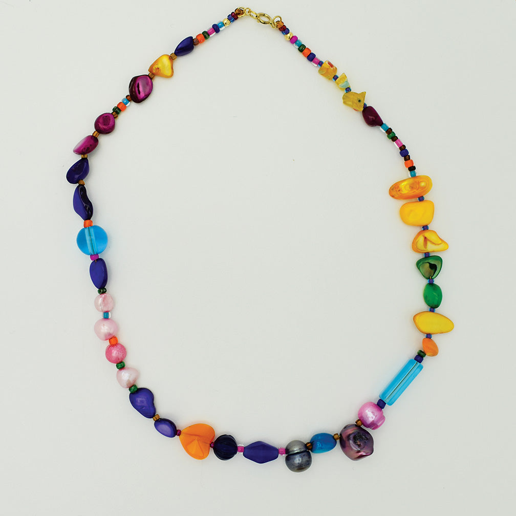 Royal Freshwater Pearl and Glass Necklace