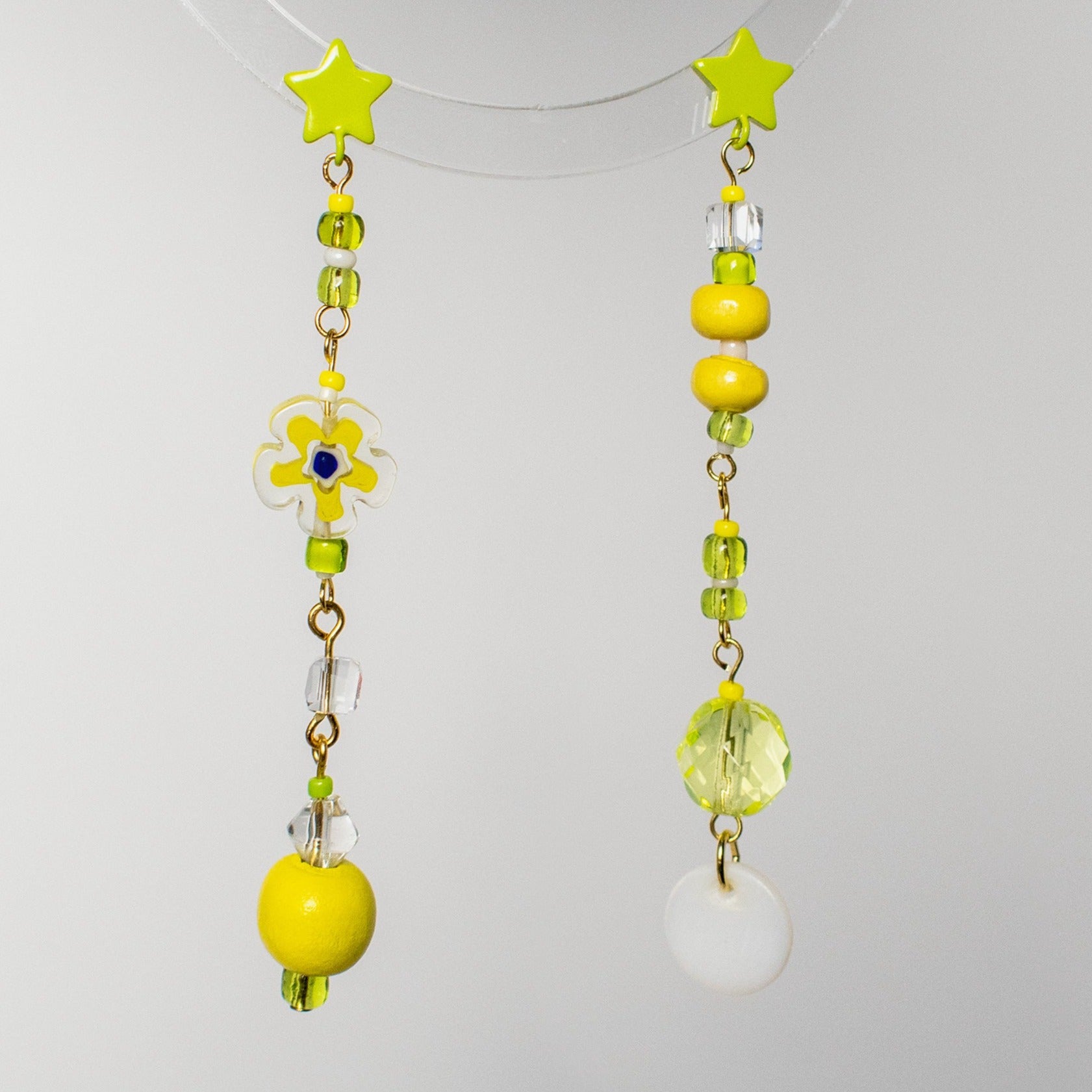 Gardiner Wood and Shell Dangle Earrings