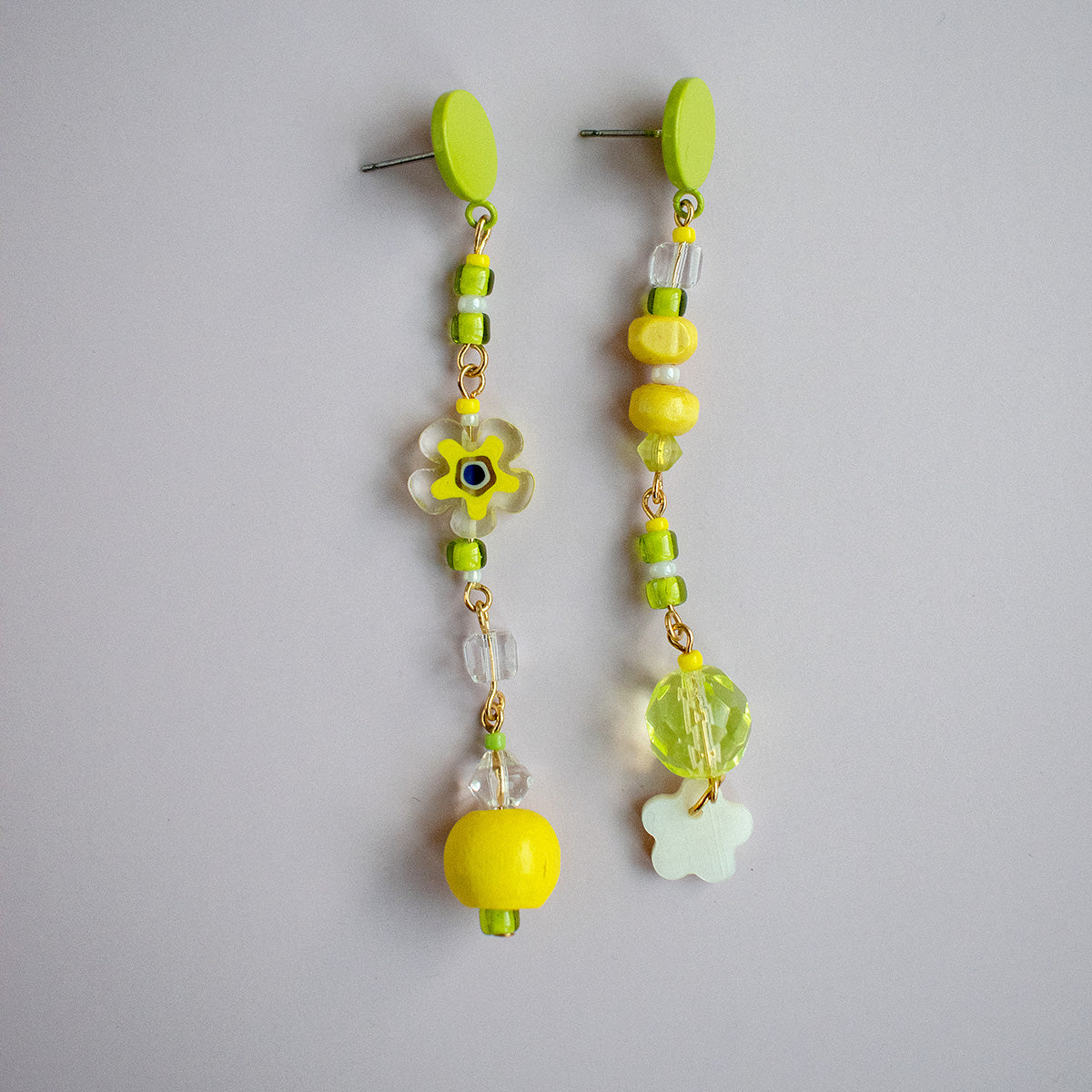 Gardiner Wood and Shell Dangle Earrings