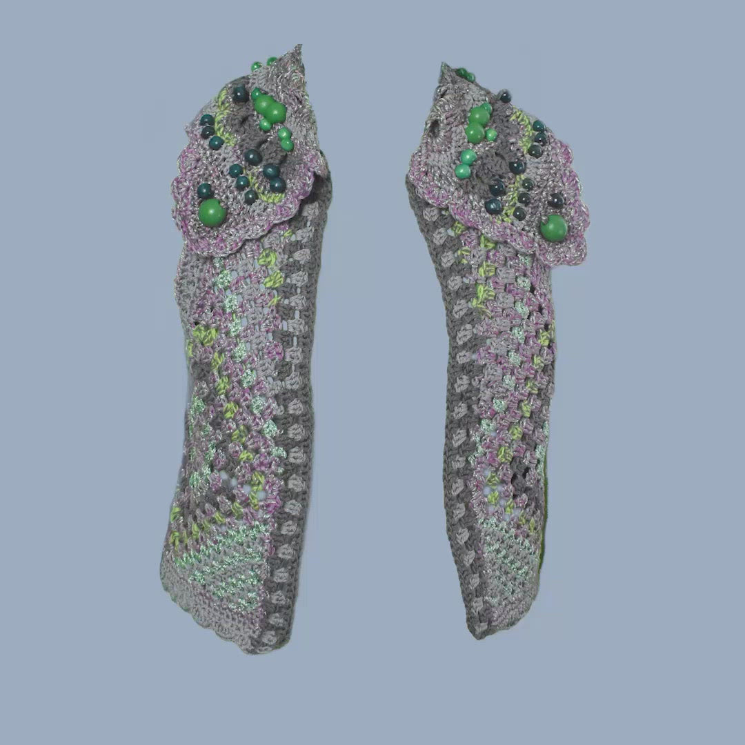 Crochet Vest with Beaded Collar