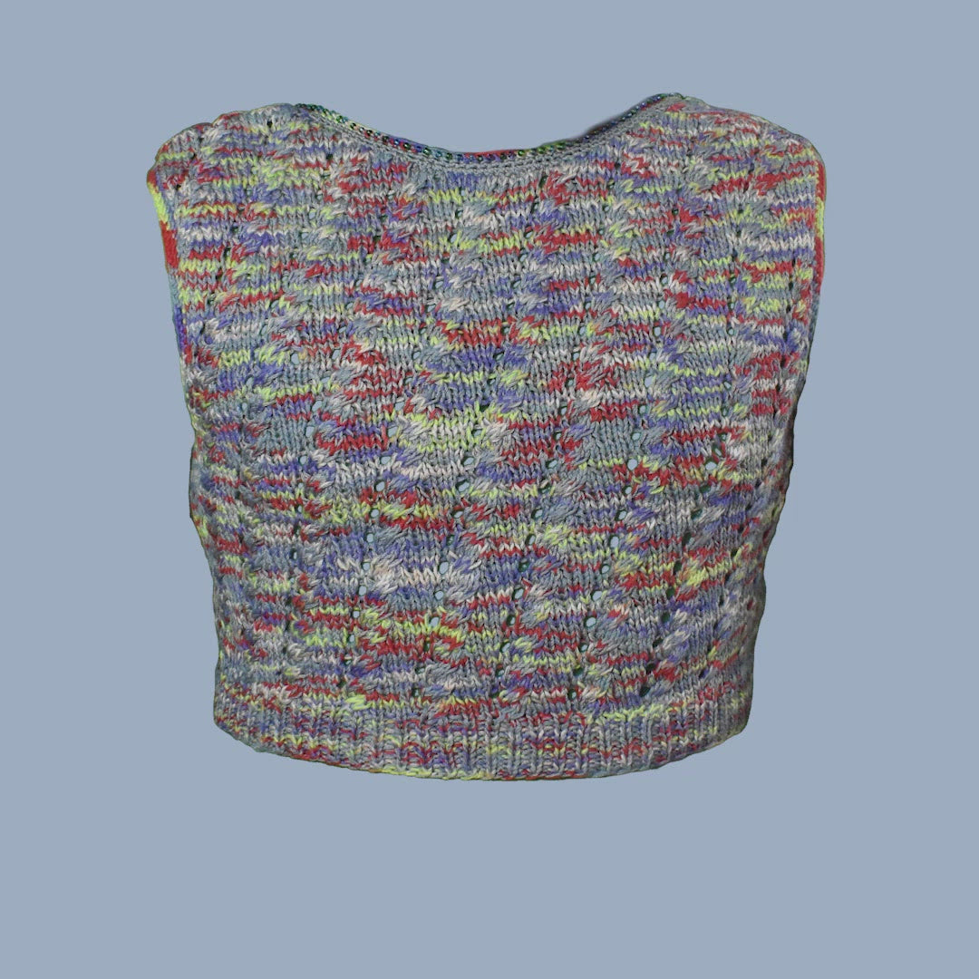 Diagonal Cable Scoop-Back Sweater Tank