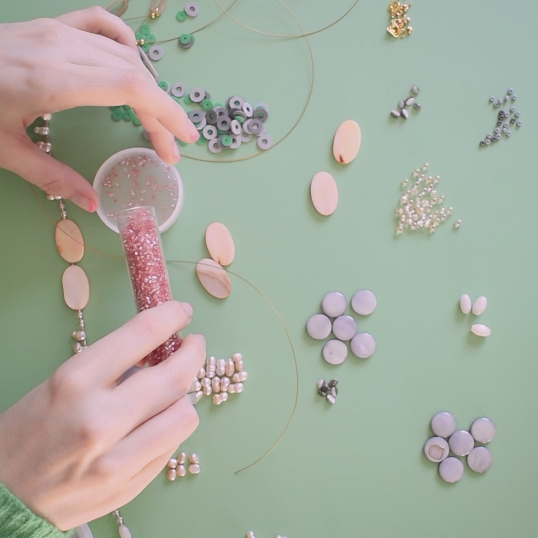 Verona Pink & Grey Freshwater Pearl Long Necklace