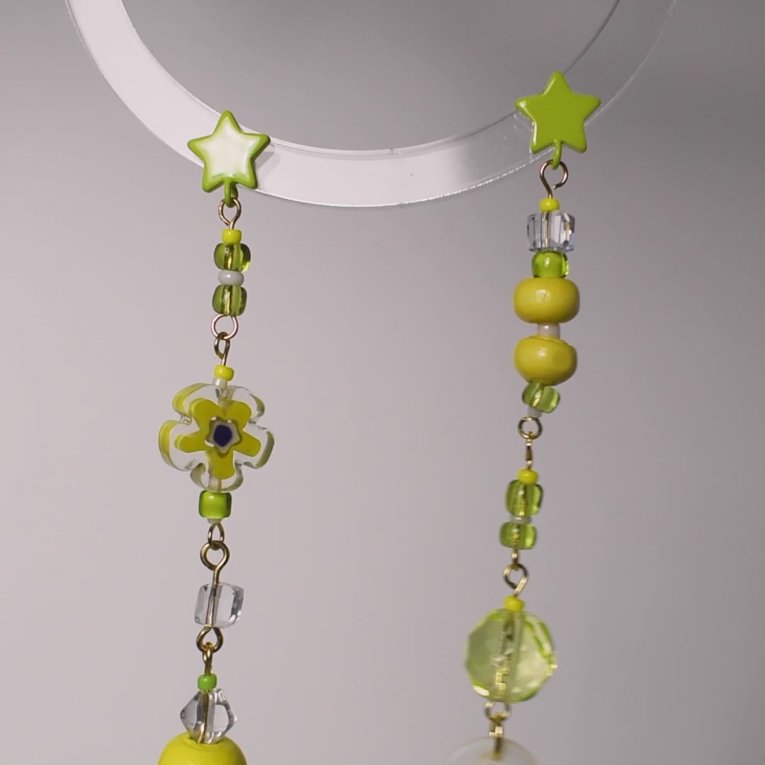 Gardiner Wood and Shell Dangle Earrings