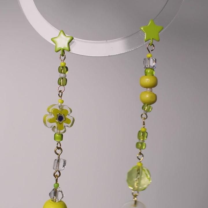 Gardiner Wood and Shell Dangle Earrings