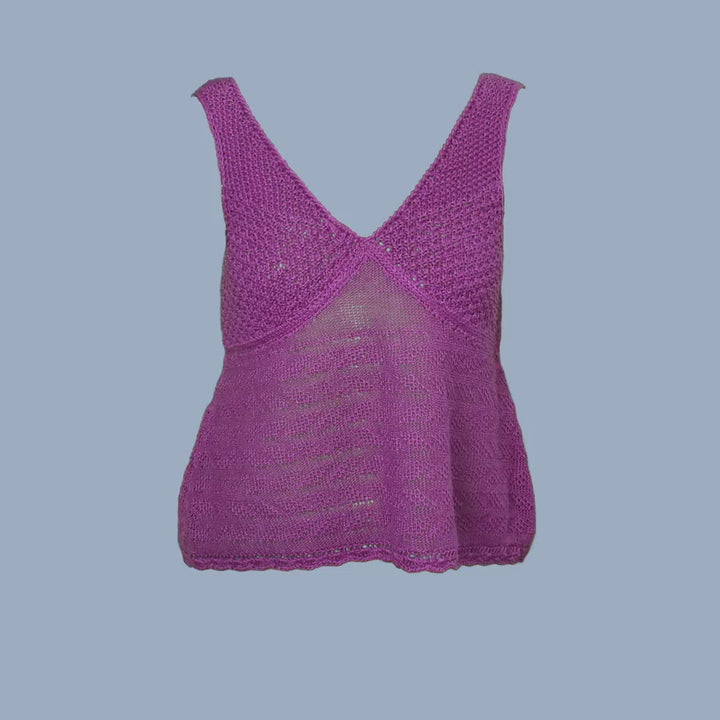 Fuchsia Lingerie Inspired Knit Blouse