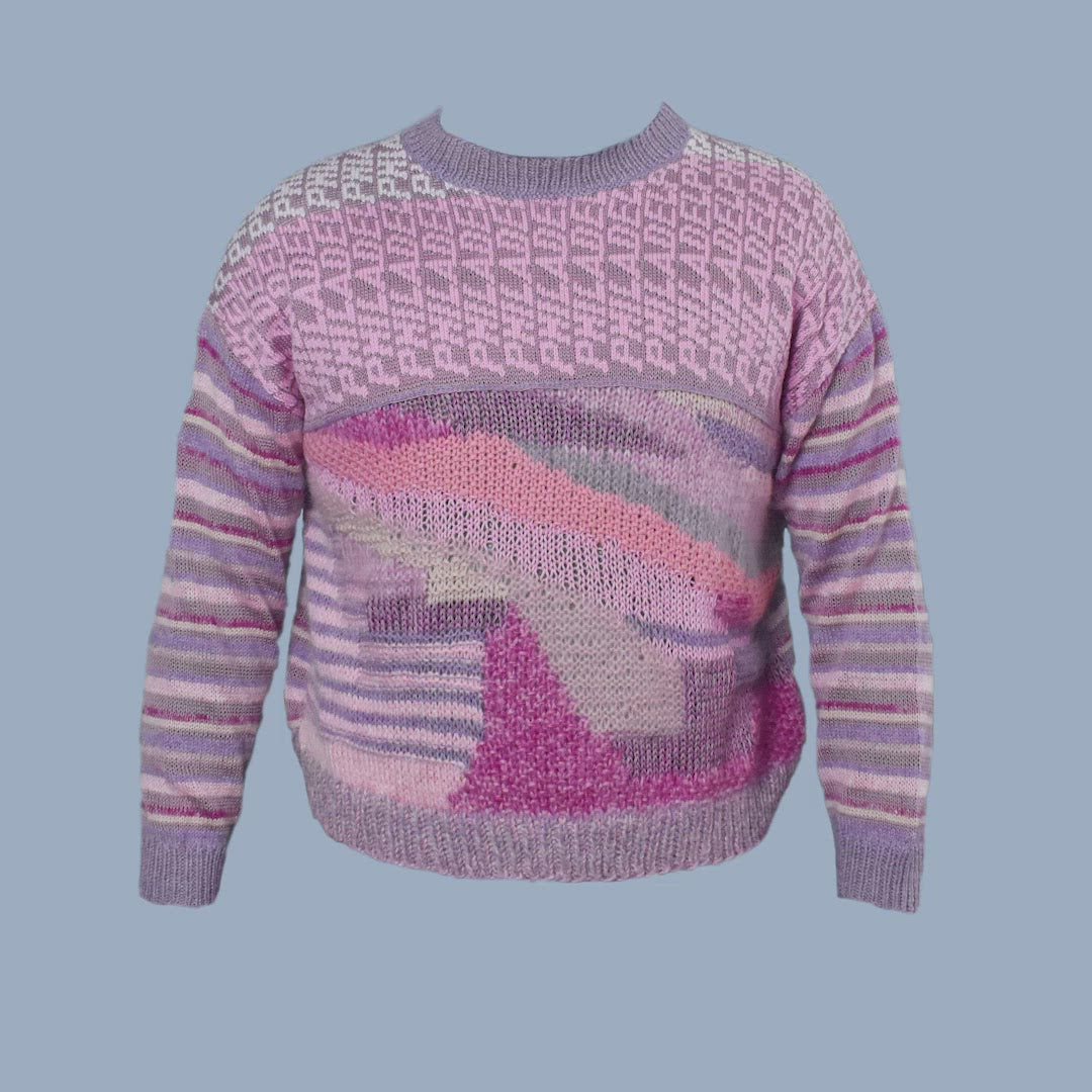 Philadelphia Intarsia + Chunky Hand Knit Collage Sweater