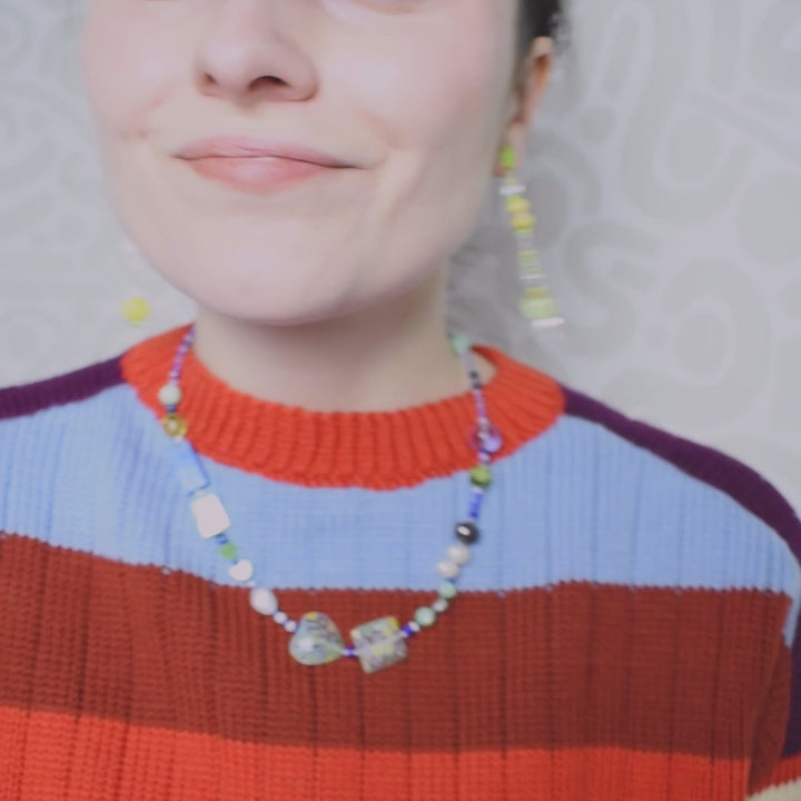 Callie Millefiori and Freshwater Pearl & Shell Necklace