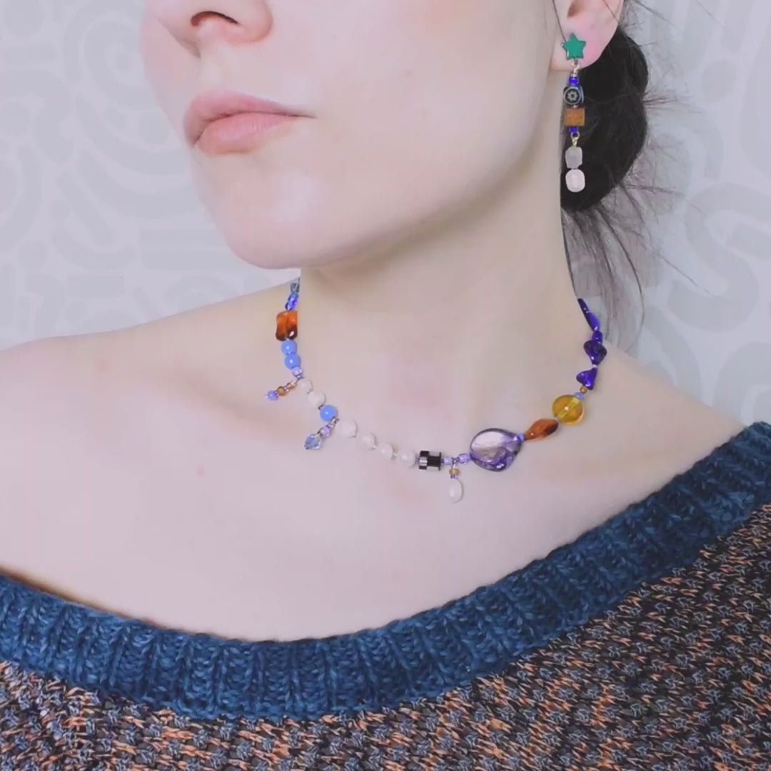 Simone Checkerboard Shell and Freshwater Pearl Necklace