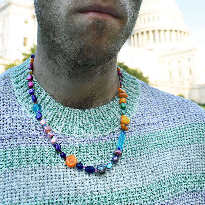 Royal Freshwater Pearl and Glass Necklace