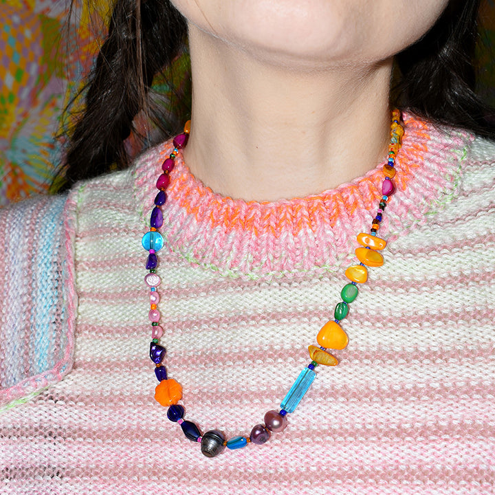 Royal Freshwater Pearl and Glass Necklace