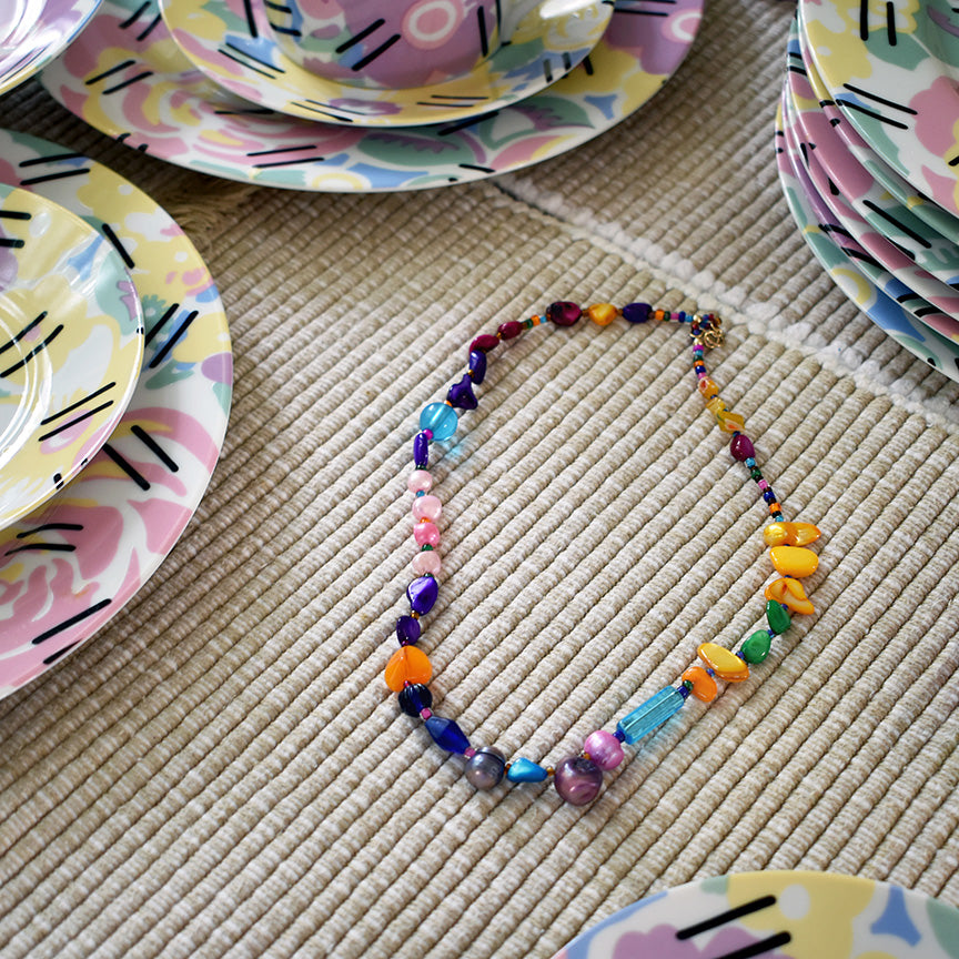 Royal Freshwater Pearl and Glass Necklace