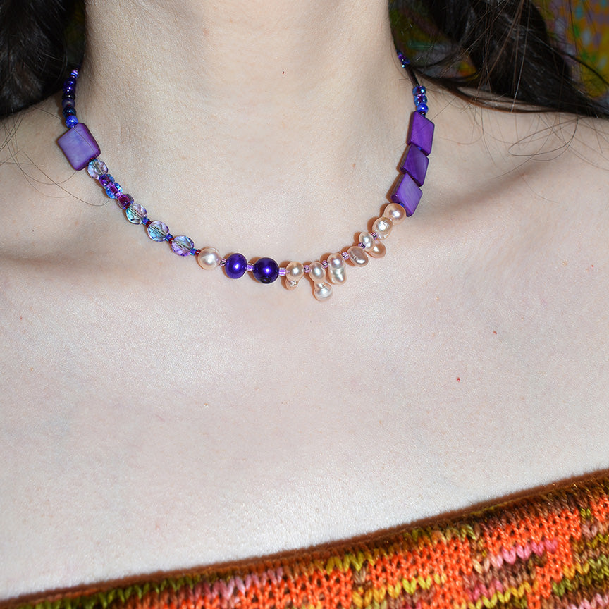 Lilac Mother of Pearl Necklace