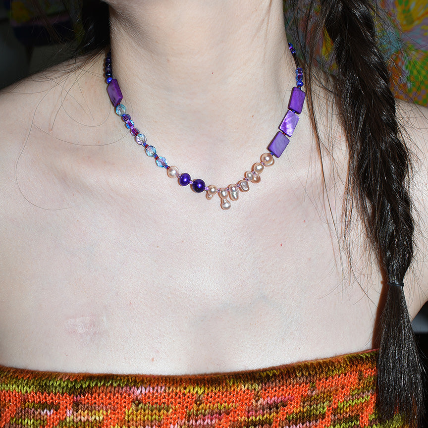Lilac Mother of Pearl Necklace