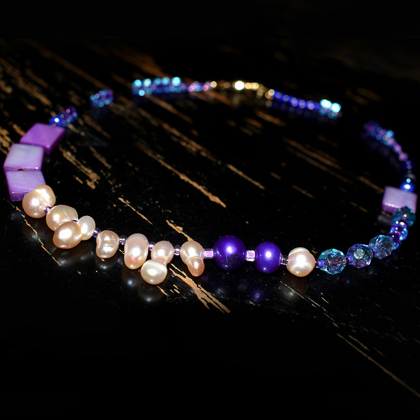 Lilac Mother of Pearl Necklace