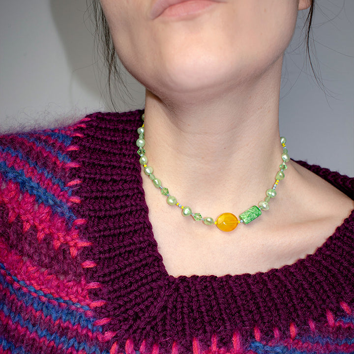 Eduardo Pearl And Glass Necklace