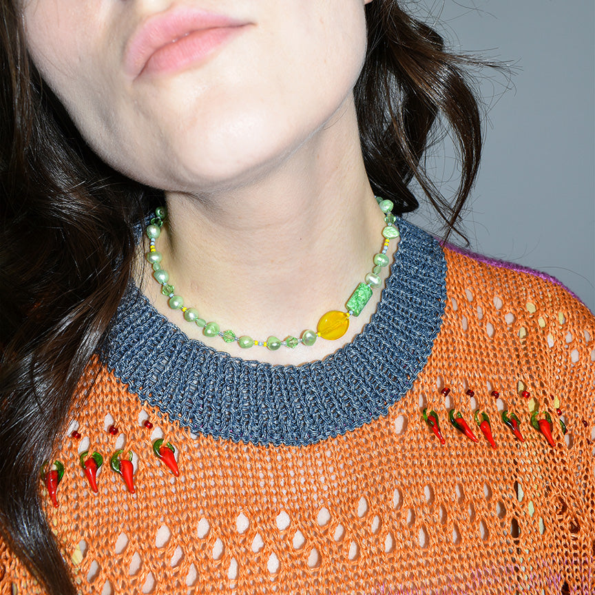 Eduardo Pearl And Glass Necklace