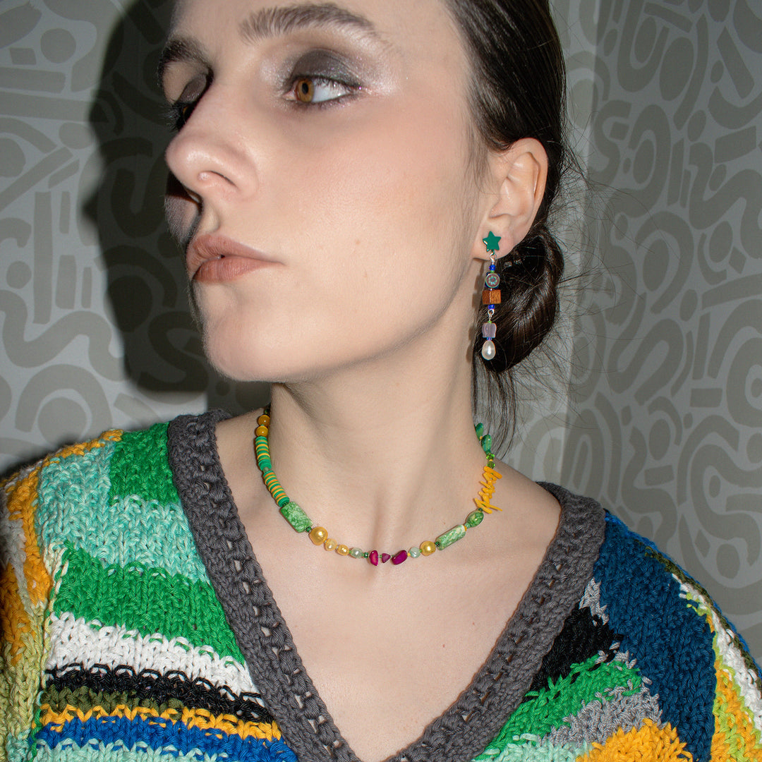 Alli Freshwater Pearl and Ceramic Necklace