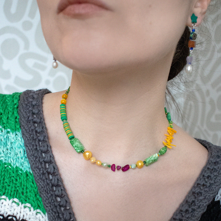 Alli Freshwater Pearl and Ceramic Necklace