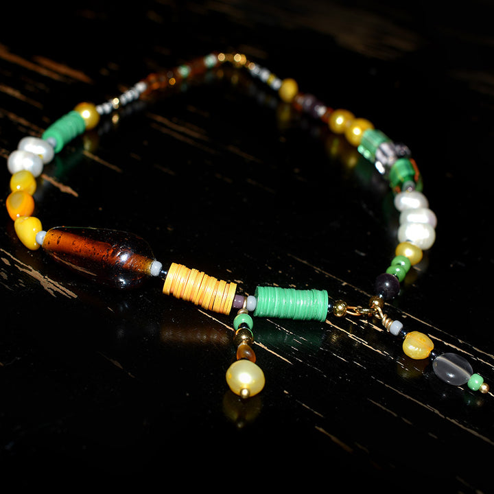 Basel Glass and Freshwater Pearl Necklace