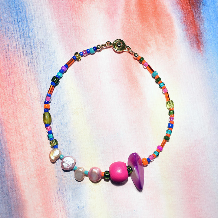 Bast Shell and Wood Bracelet