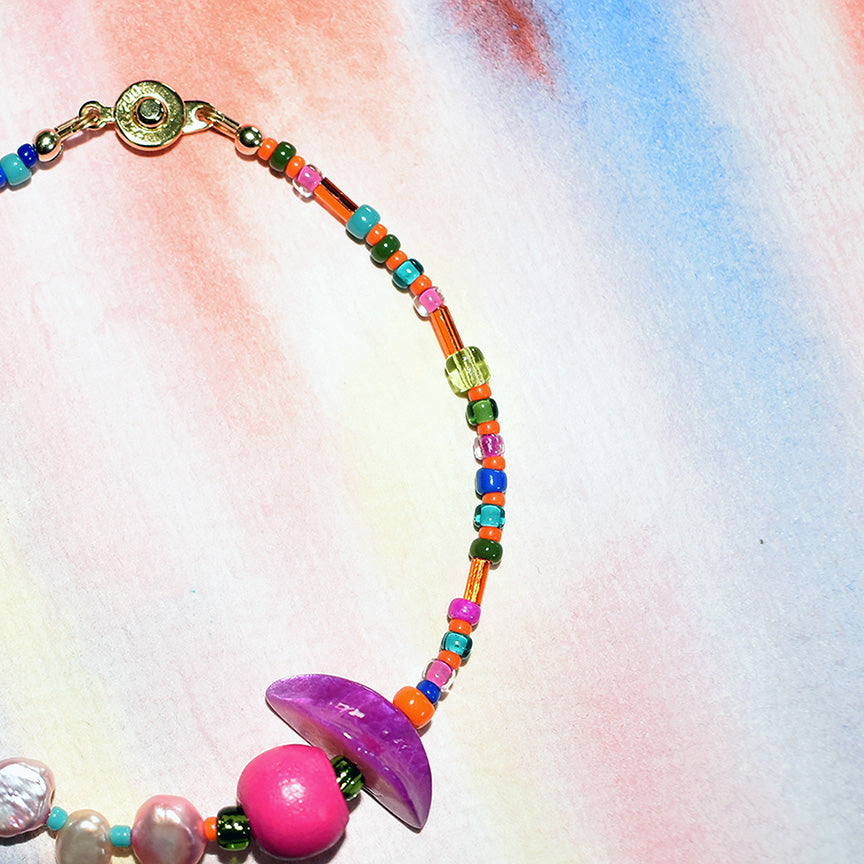 Bast Shell and Wood Bracelet