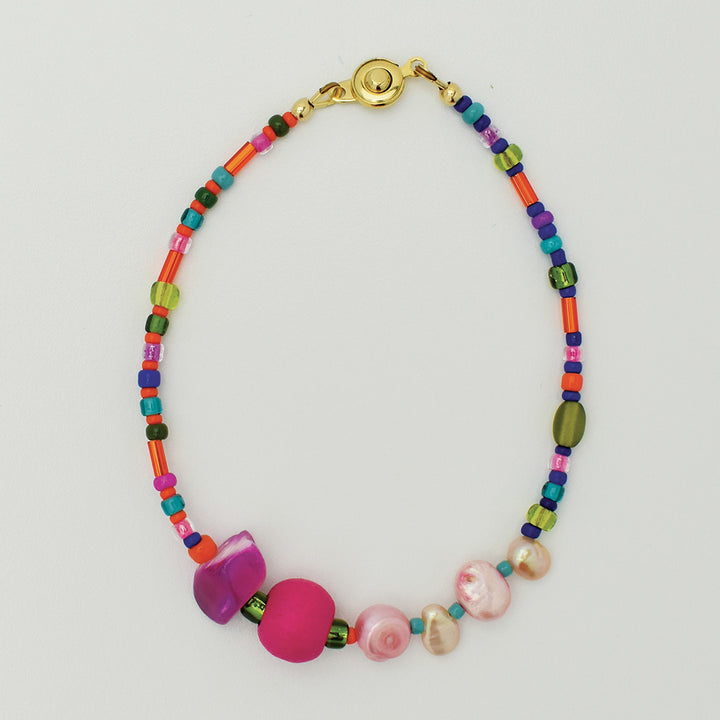 Bast Shell and Wood Bracelet