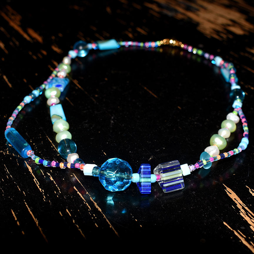 Daydream Millefiori and Freshwater Pearl Necklace