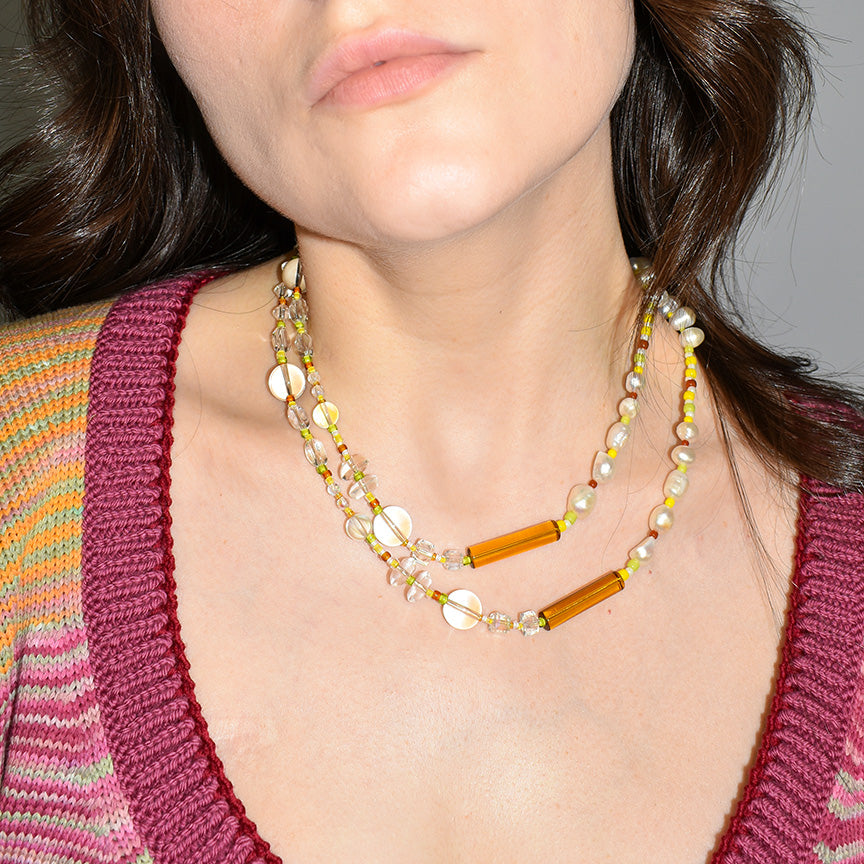 Polar Pearl And Glass Crystal Necklace