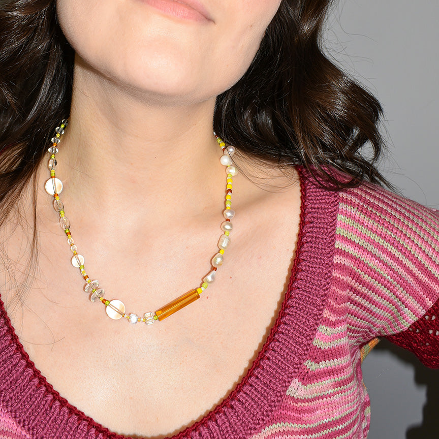 Polar Pearl And Glass Crystal Necklace