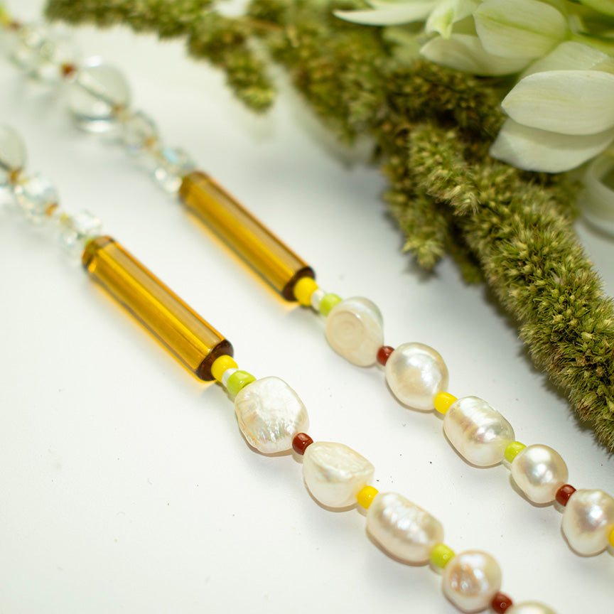 Polar Pearl And Glass Crystal Necklace