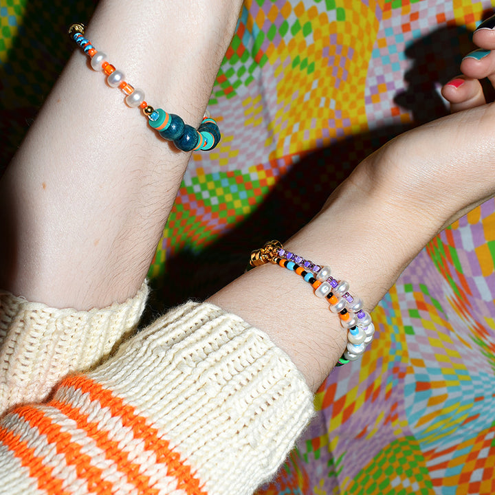 Warren Freshwater Pearl and Wood Bracelet in Multi