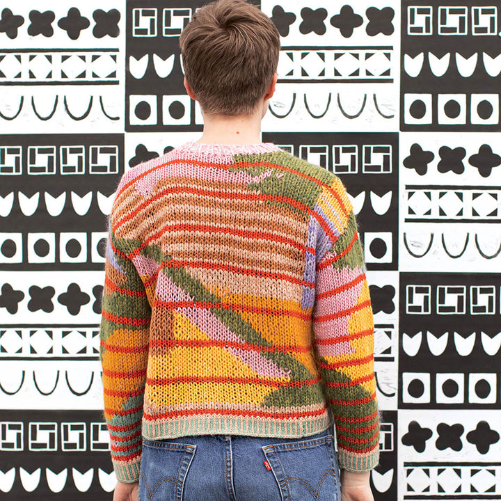 LANDSCAPE CREW-NECK STRIPED SWEATER