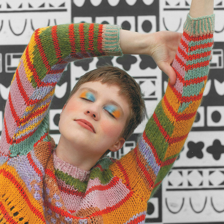 LANDSCAPE CREW-NECK STRIPED SWEATER