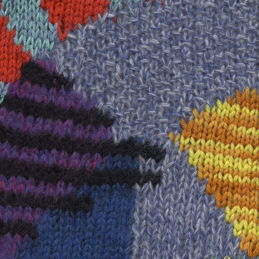 Patchwork Intarsia Crew-Neck Sweater