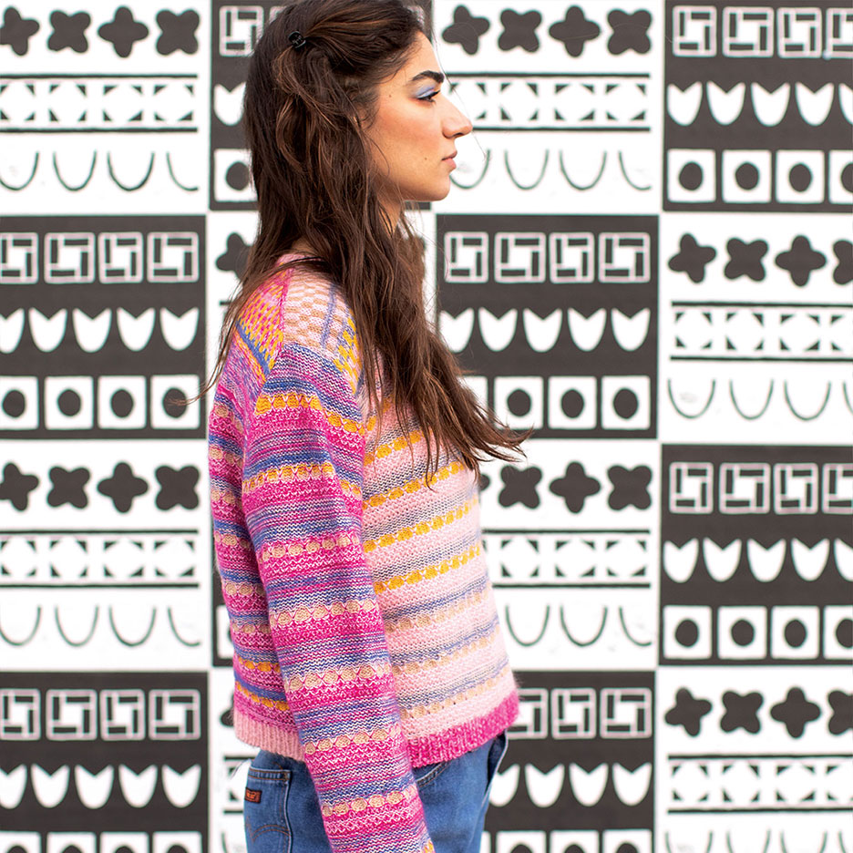 Light and Dark Crew-Neck Sweater