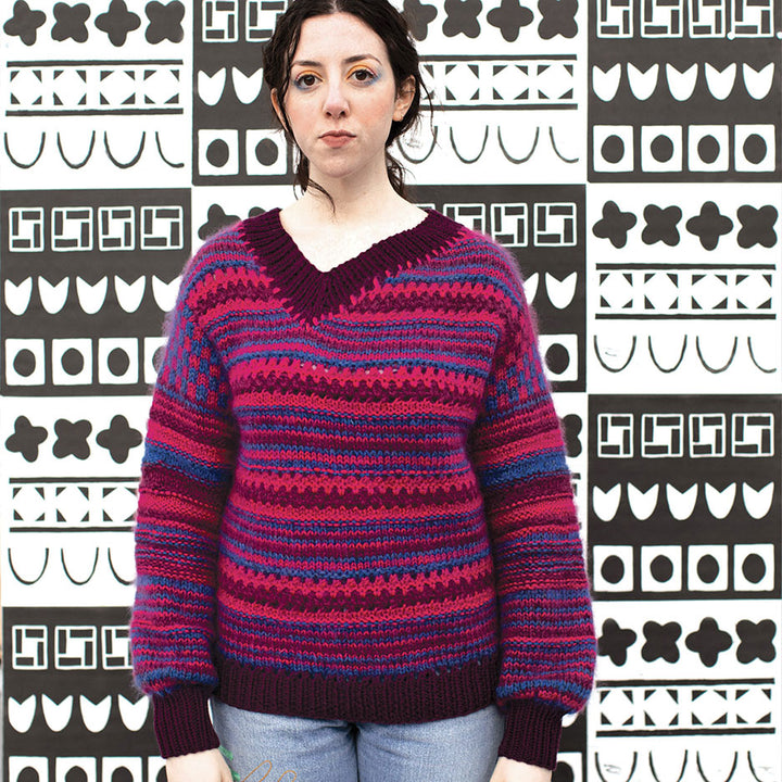 Asymmetrical V-Neck Sweater