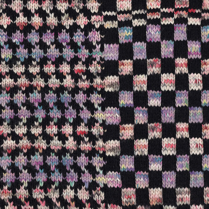 Raglan Collaged Checkerboard Sweater