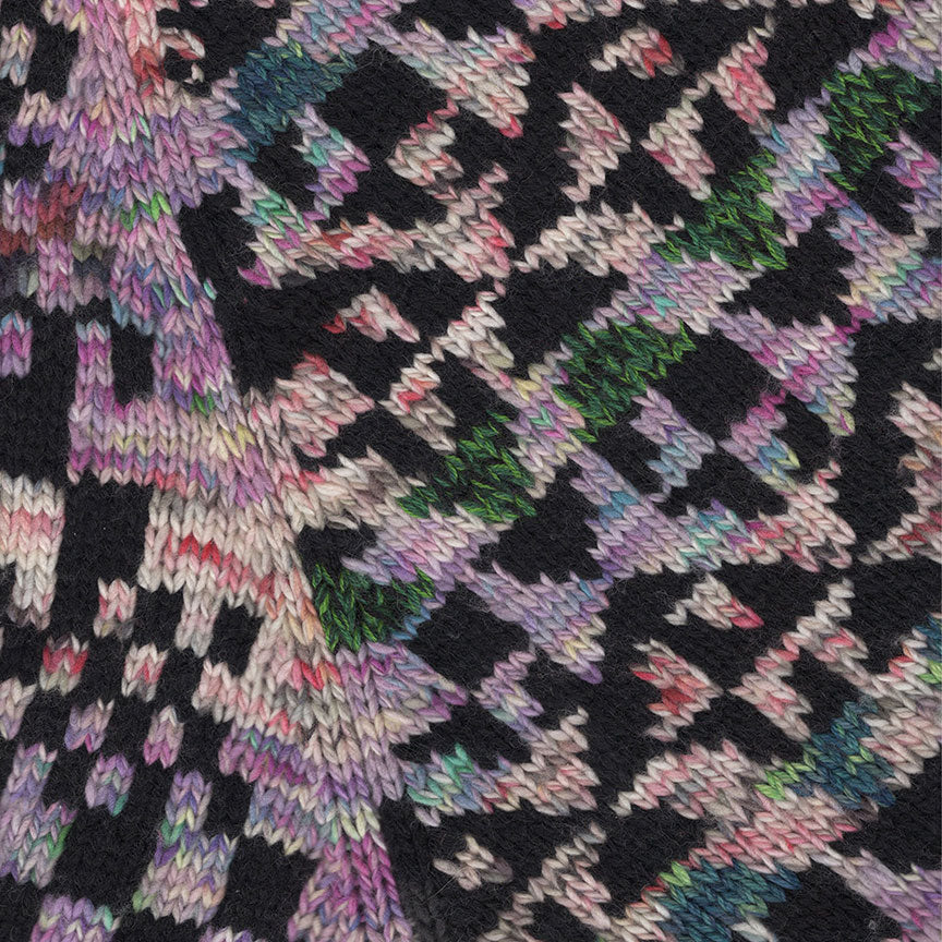 Raglan Collaged Checkerboard Sweater