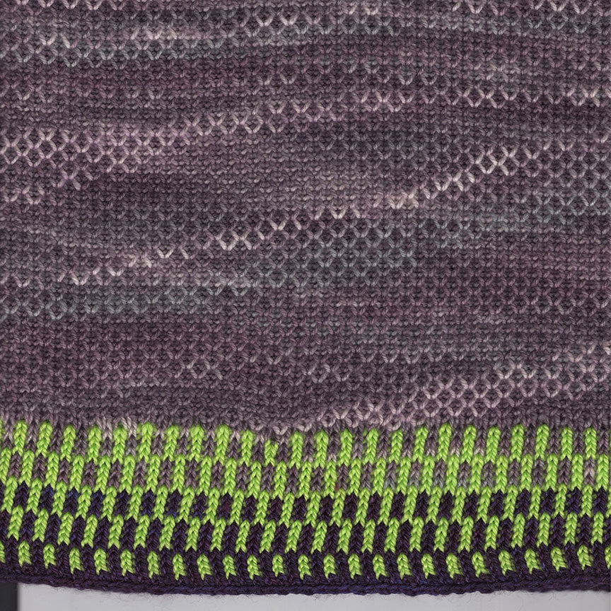 Boxy Crew Neck Dog Patch Sweater With Lime Green