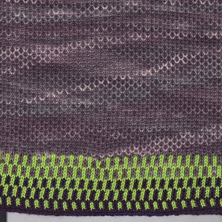 Boxy Crew Neck Dog Patch Sweater With Lime Green