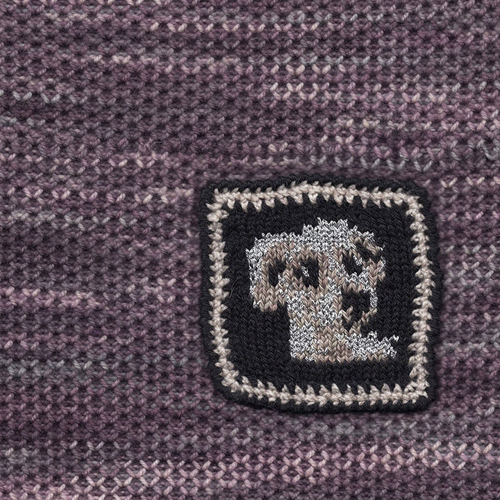 Boxy Crew Neck Dog Patch Sweater With Lime Green