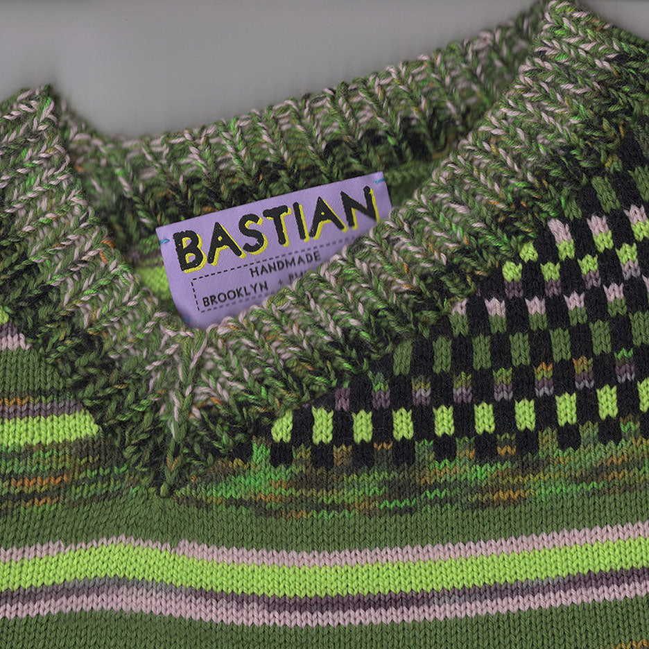 Asymmetrical V-Neck Philadelphia Sweater in Greens