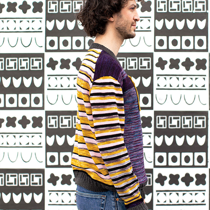 Oversized Crew-Neck Sweater With Intarsia Patch