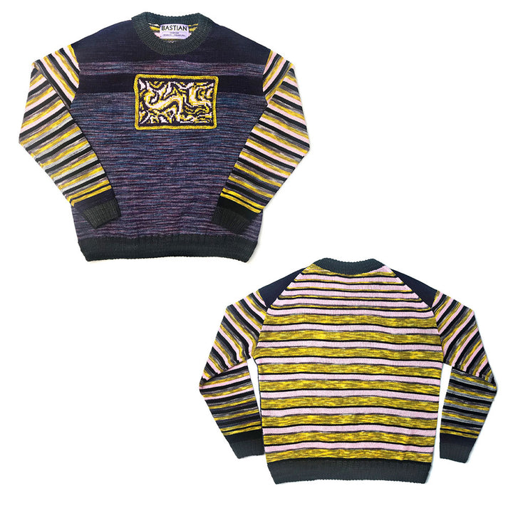 Oversized Crew-Neck Sweater With Intarsia Patch
