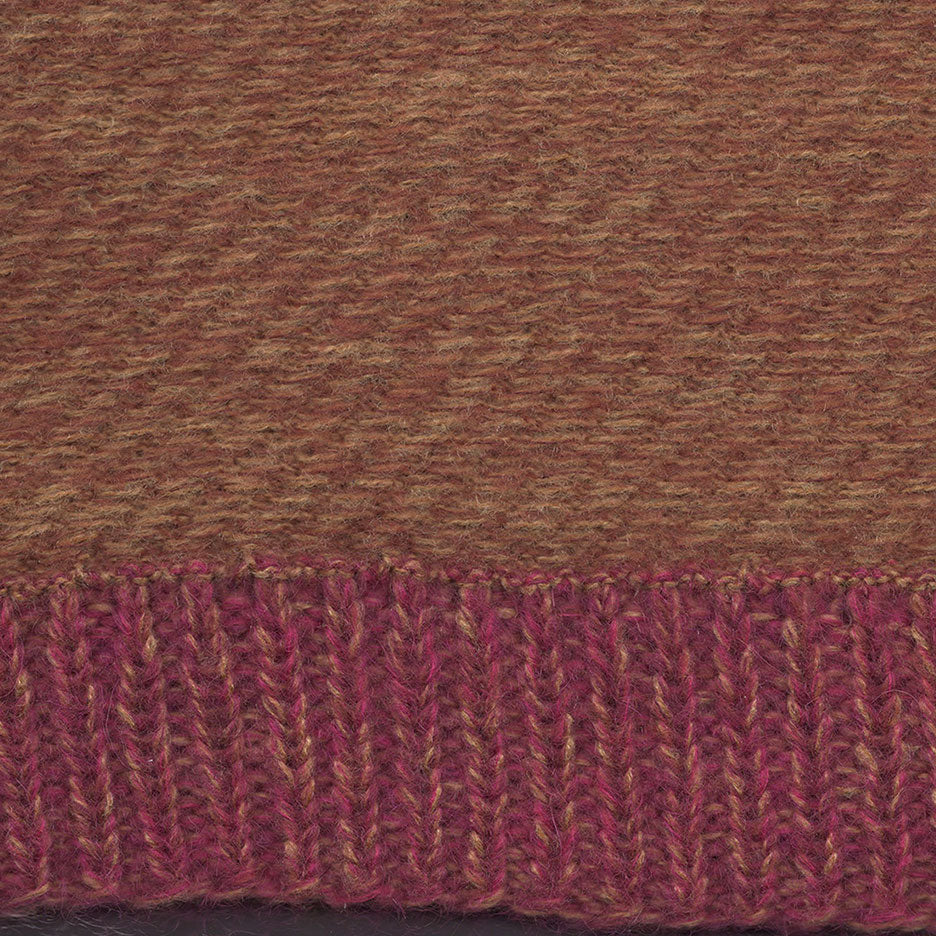 Boxy Crew Neck Dog Patch Sweater in Browns