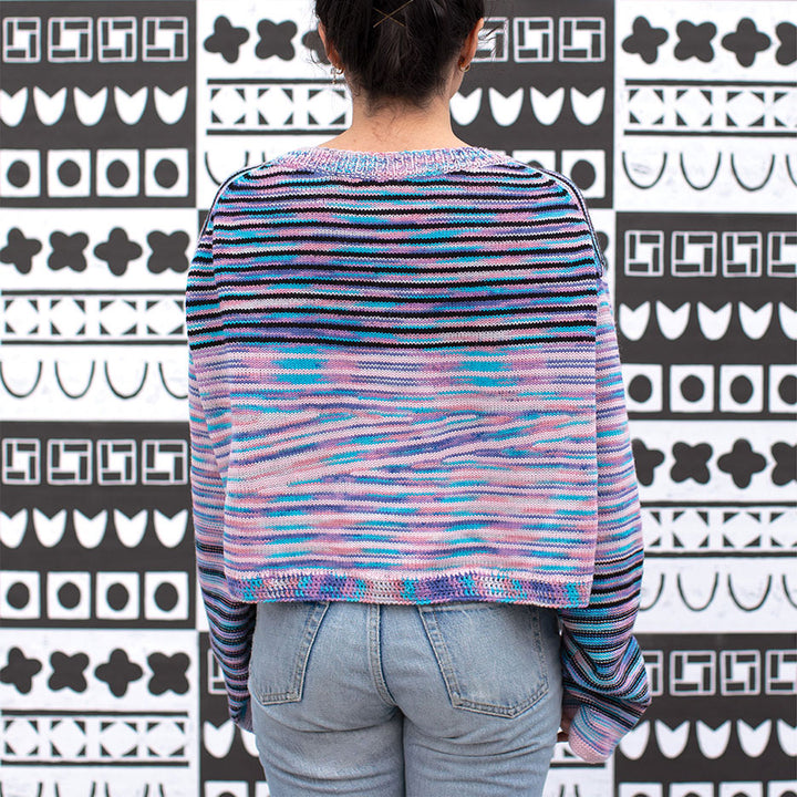 Circle Neckline Cropped Sweater