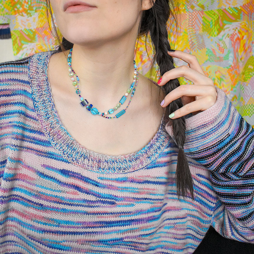 Circle Neckline Cropped Sweater