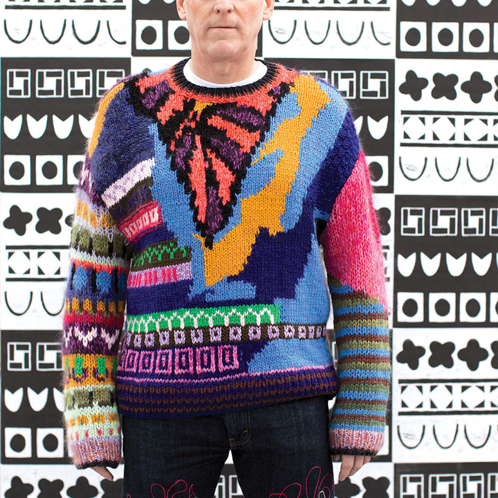 Oversized Collage Crew-Neck Sweater